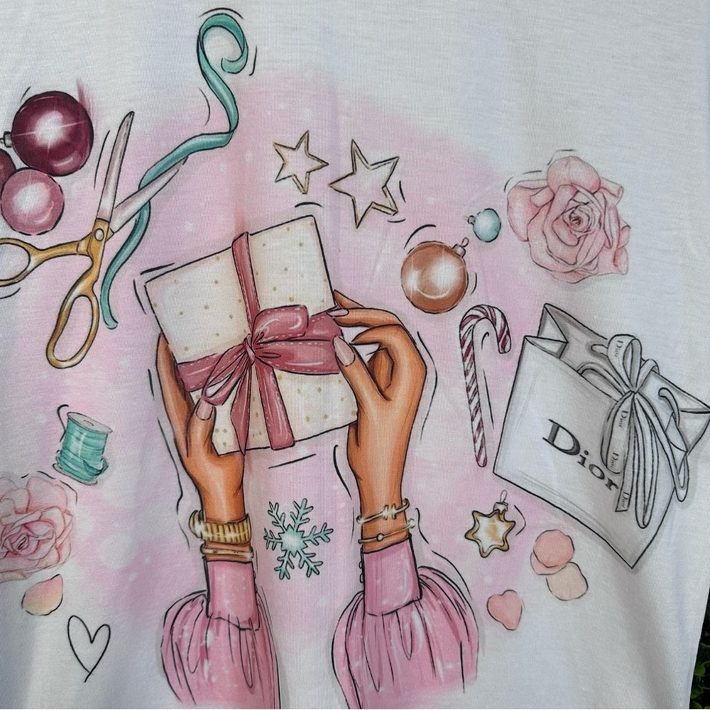 One size fashion‎ graphic white Tee shirt nwt - Picture 2 of 9